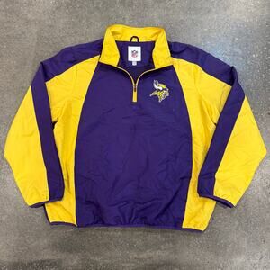 Minnesota Vikings Vintage NFL Retro Quarter Zip Windbreaker Starter Men Size XXL